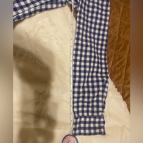 Frank & Eileen Blue and White Gingham Blouse Small - Picture 5 of 7